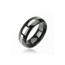 Men's Manly Tungsten Tungsten Engagement Ring Silver And Black Trend New 022