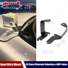 Hood Ditch Panel LED Light Pod Brackets Fit Chevy Silverado Suburban & GMC Yukon