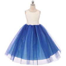 ROYAL BLUE Size 10 Flower Girl Dress Birthday Bridesmaid Recital Formal Party