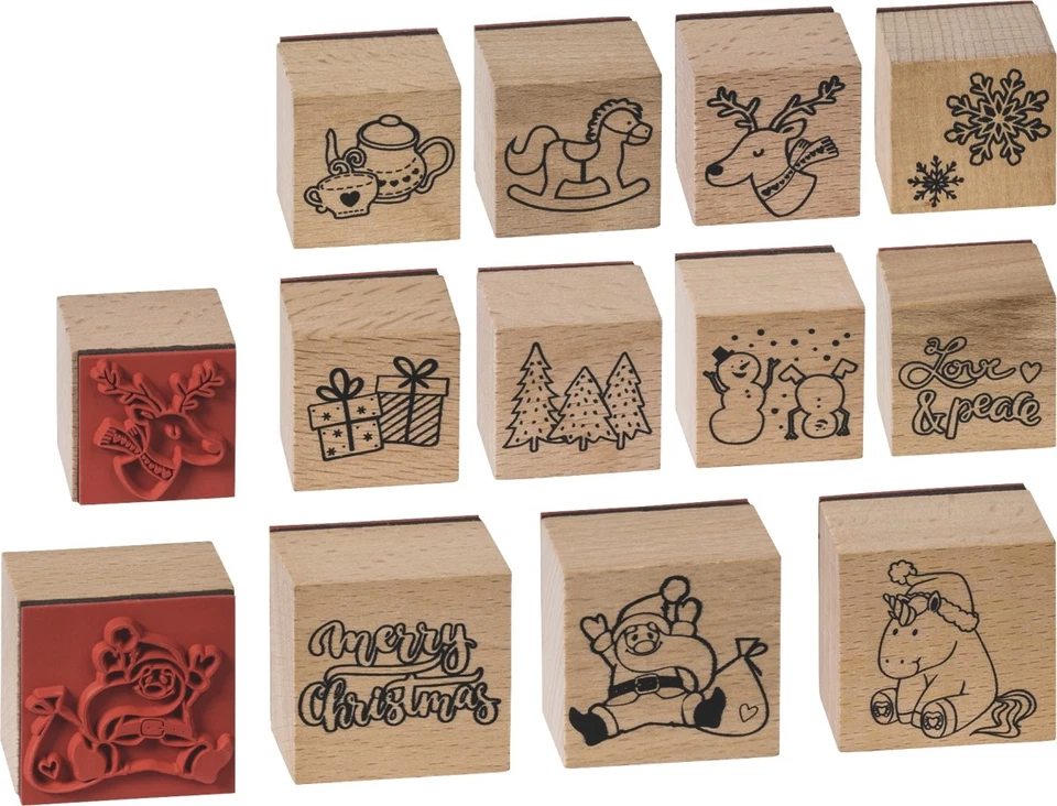 HEYDA Stempelset 11teilig Christmas Weihnachten WeihnachtsStempel Deko Karte