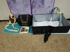 Eddie Bauer Baby Infant Travel Bed Fold Go Diaper Bag Stroller Shade Harness dog