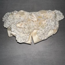 Vintage Bridal Handmade Faux Pearls Beads Silk Flowers Hair Comb Wedding