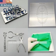 Rubber Dam Starter Kit Frame Punch Template Clamps Dental Ortho Rubber Dam Sheet