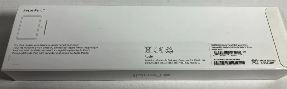 Apple Pencil 2nd Generation MU8F2AM/A Model A2051 White *NEW/SEALED* - Image 2 of 2