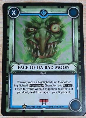 Warhammer Age Of Sigma Champions Foil Karte Face of da bad moon unbenutzt