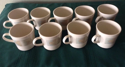 Corelle Mirage lot of 9 coffee mugs EUC 