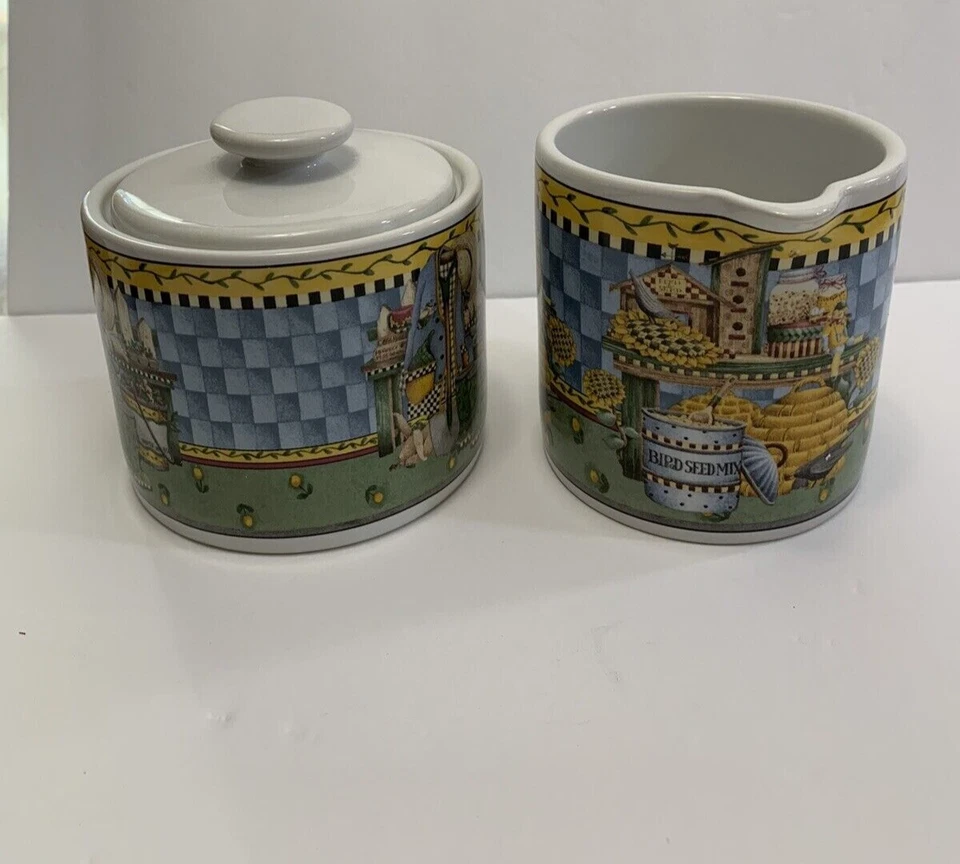 Sakura Garden Vignette Crema Sugar Bowl Tapa Debbie Mumm 1999 Foto 4 de 4