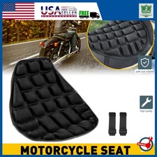 Black Lycra Gel Seat Comfort Cushion Cover Shock Absorb Pad Fits For Motorcycle