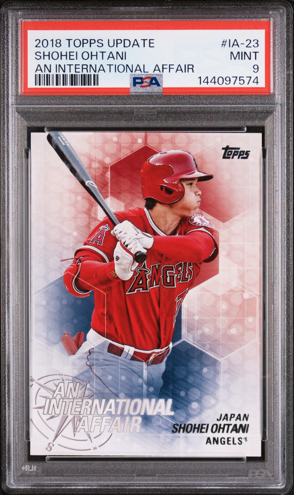 2018 TOPPS UPDATE AN INTERNATIONAL AFFAIR #IA-23 SHOHEI OHTANI ROOKIE RC PSA 9
