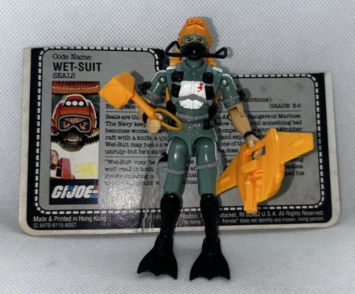 GI Joe Wet Suit 100% Complete File Card 1986 Hasbro ARAH Vintage