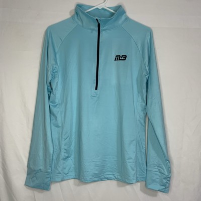 MuscleBox Women s Active Elite Half Zip Pullover Size Small Teal Dry Fit NWT