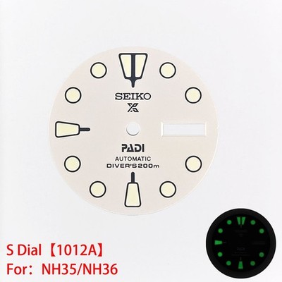 For Seiko 28.5mm Watch Dial Green Luminous Fit NH36 Movement Watches Faces Mod