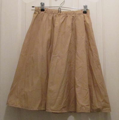 Girls Small Handmade khaki Circle Skirt with free slip!