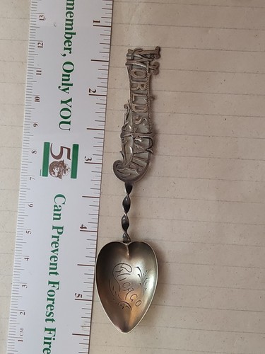 Chicago World's Fair Souvenir Spoon Columbus Sterling 1892 1893 Rare Exposition