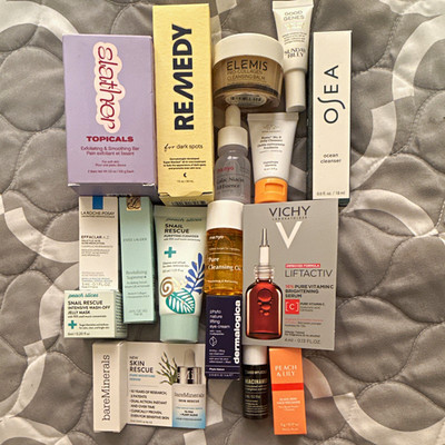 Assorted Travel/Sample Size Skincare: Elemis, Osea, Peach Slices, Ma:nyo + more