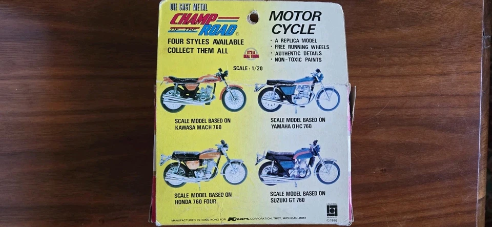 1970s Kmart Exclusive Champs Of The Road Diecast  "Honda Motor Cycle" New In Box - Image 2 of 2