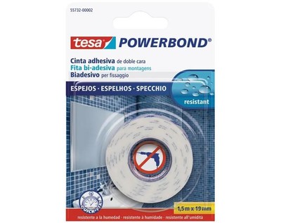 Tesa Powerbond doppelseitiges Spiegelklebeband weiß - 55732