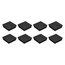8Set Square Plastic Plugs 60 x 60mm PE Pipe Tubing End Caps Black