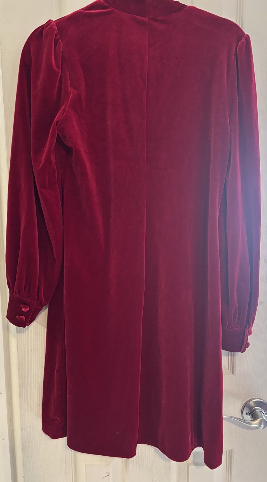 NWT! Calvin Klein Red Velveteen? V-Neck w/Tie~A-Line Dress~Size 4 thumbnail 2