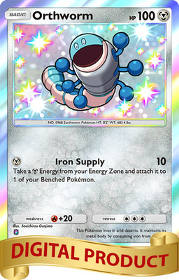 Pokemon Pocket TCG Card Full 1 Star Shiny Orthworm Paradox Drive DIGITAL