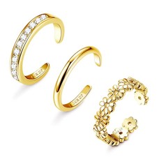3Pcs Gold Filled Toe Rings for Women Non Tarnish 14K Gold Filled Toe 14K GF