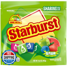 STARBURST Sour Chewy Candy Individually Wrapped Fruit Chew, Sharing Size, 15.6 O