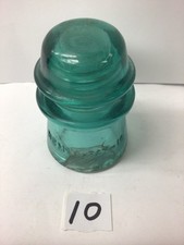 Hemingray 16 Glass Insulator Teal Aqua Made in USA Collectible