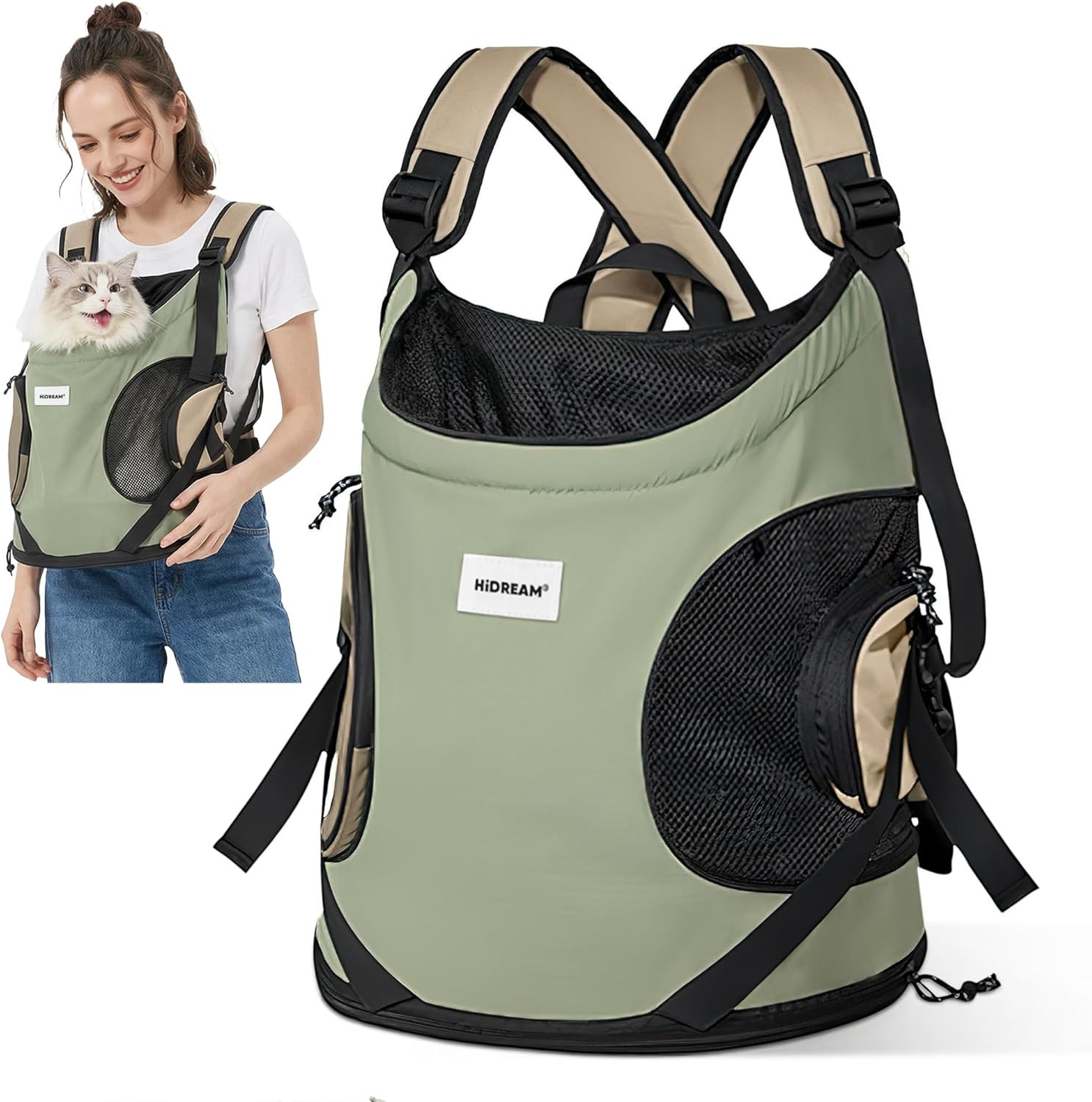 Zaino Porta Cani e Gatti Professionale | Zainetto Frontale per Trekking