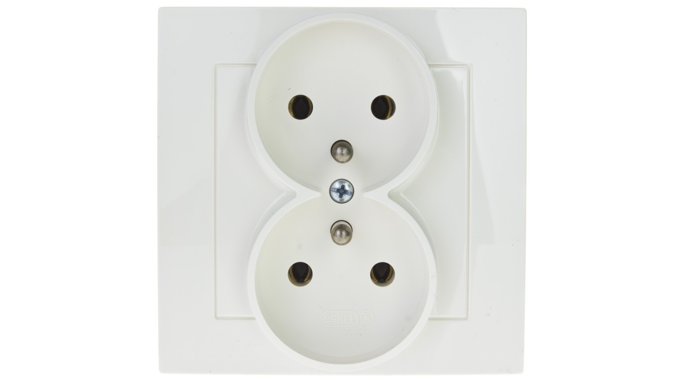 AS double socket with/u ecru GP-2GZ/27