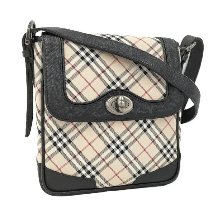Borsa a tracolla Burberry beige nera tela pelle bicolore vintage autentica