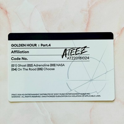 ATEEZ GOLDEN HOUR : Part. 4 13TH MINI ALBUM Photo card ATZ PC | eBay