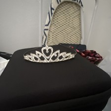 Silver Rhinestone Princess Tiara Costume Accessory for Women One Size