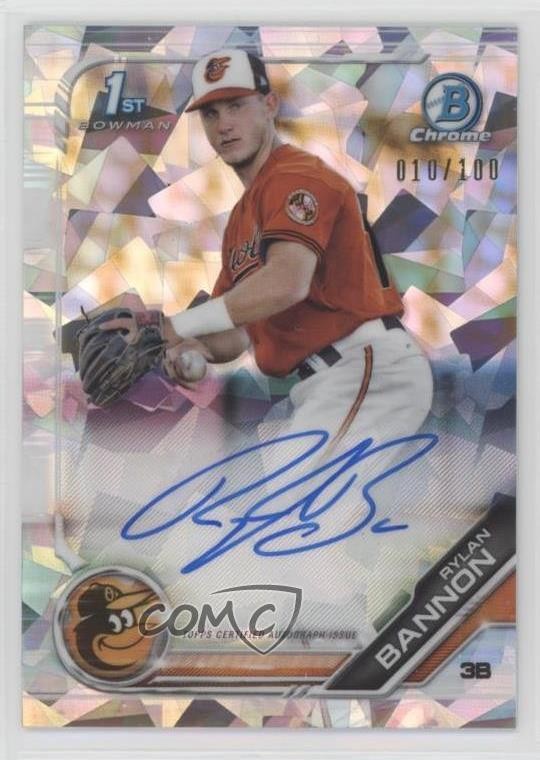 2019 Bowman Chrome Prospect Atomic Refractor /100 Rylan Bannon #CPA-RB Auto 0he