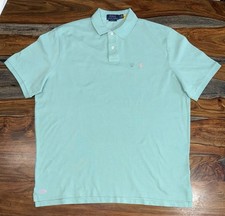 Polo Ralph Lauren Green Classic Fit Mesh Short Sleeve Shirt Customized Men  s XL