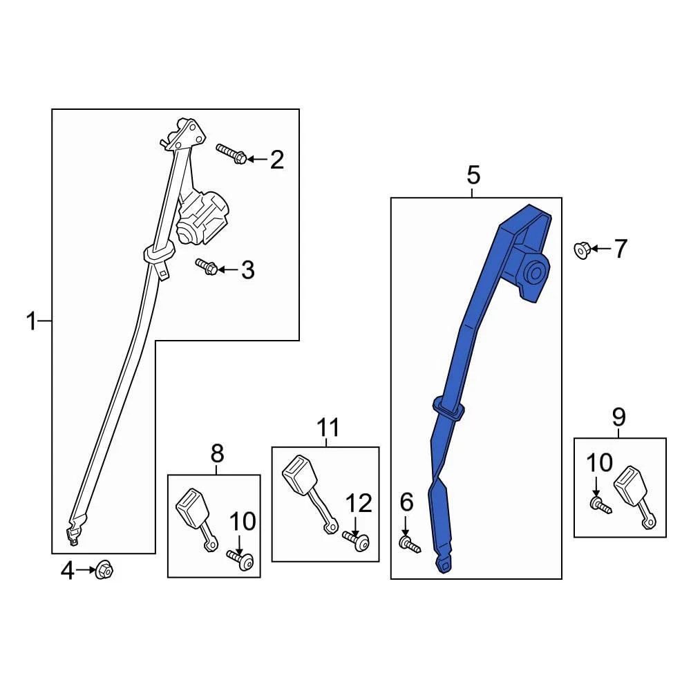 For Ford Expedition 18-21 Ford Front Right Seat Belt Lap & Shoulder Belt
