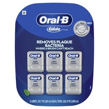 Oral-B Glide Deep Clean Dental Floss 6 Count Cool Mint Shred-Resistant 787.4 Ft