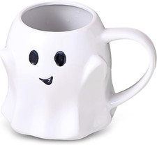 13oz Halloween Ghost Mug, Ceramic Halloween White Ghost Pattern Mug, Coffee Mugs