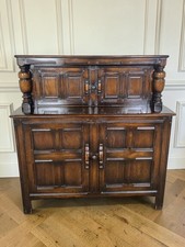 An Ercol Old Colonial Dark Elm Court Cupboard Sideboard Cabinet ~Delivery Availa