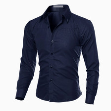 Men's Luxury Casual Formal Shirt Long Sleeve Slim Fit Business Dress Shirts Tops