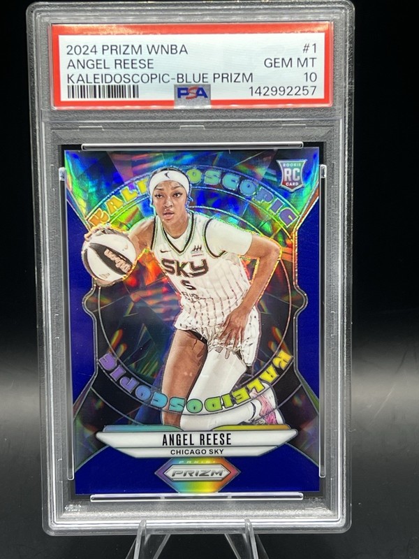 2024 Panini Prizm Angel Reese #1 Blue Kaleidoscopic /49 PSA GEM MT 10 RC Rookie