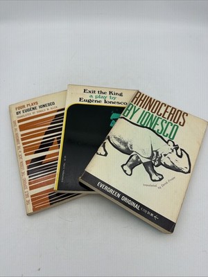 Eugene Ionesco Paperback LOT 3 Rhinoceros Exit The King Four Plays