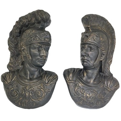 Vintage Roman Centurion Warrior Plaques Set of 2 CHGO.30 ILL USA Made 50's 60's