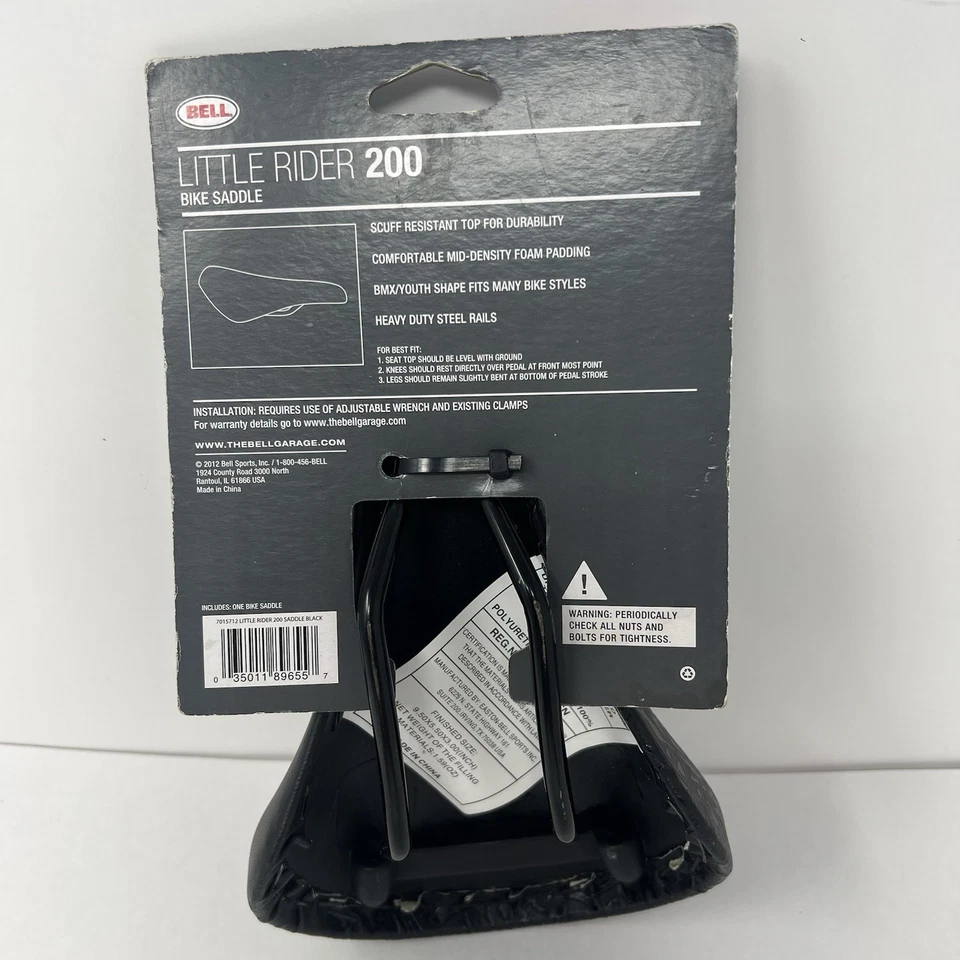 Bicicleta Negro Bicicleta Sillín Campana Little Rider 200 Asiento Niños Niños BMX MTB Foto 4 de 4