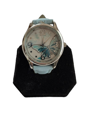 BWC Ladies Working Quartz Silver tone Watch Butterfly with New Battery #117