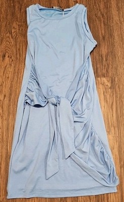 Lillusory Women s  Sleeveless Blue Dress Wrap Rouched Tie Waist Small NWT