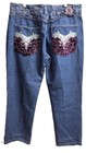 Vintage Y2K Crown Holder Purple Embroidered Denim Jeans Mens 38 Skater Hip Hop — photo 1