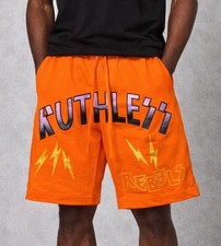 Rebel Minds Brand Ruthless Logo Drawstring Shorts Orange Men  s Size Medium