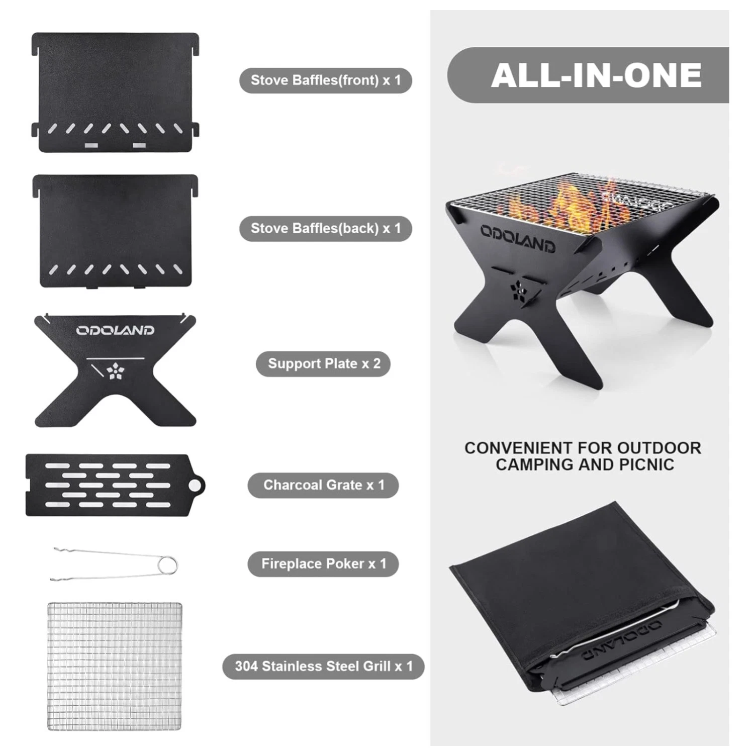 Backpacking Grill with Stainless Steel Rack