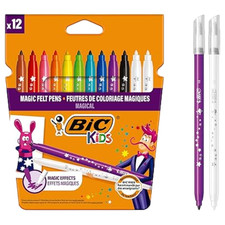 BIC Kids Magic Felt Pens Washable Kids Colouring Pens Erasable Ink with Two