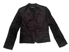 Lauren Ralph Lauren Black Linen Herringbone Blazer Jacket Women's Size 4